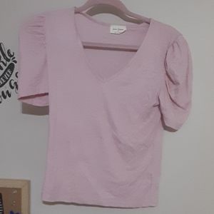 Pink Ruffle Sleeve Shirt